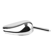 Heavy Duty Metal Ice Scoop with Ergonomic Straight Handle for Kitchen, Bar and Household Use