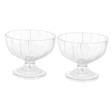 2pcs Transparent Ice Cream Cups Stylish Party Serving for Desserts Smoothies and Cold Drinks