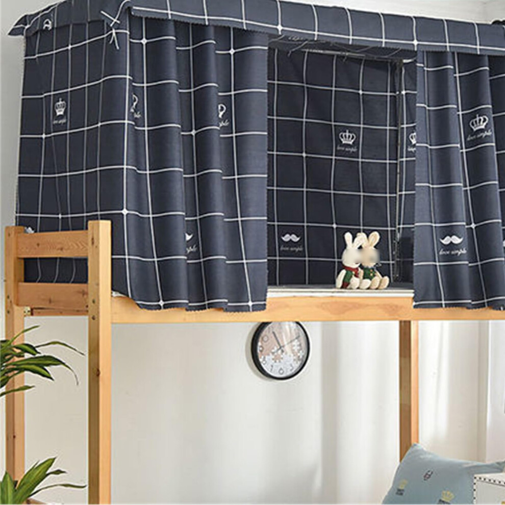 Bunk Bed Privacy Curtain Set For Bottom Loft Bed, Breathable Out Fabric, 1.5M Black
