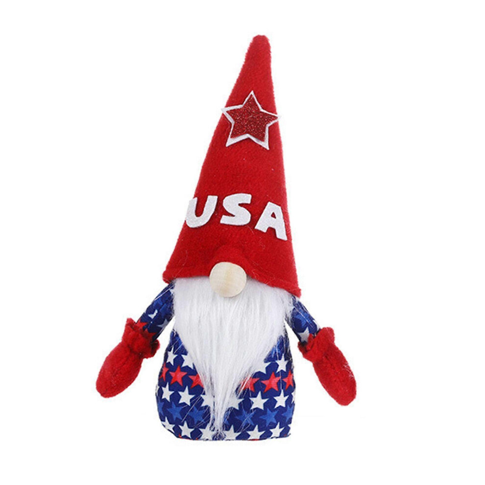 (As Show, One Size) Patriotic Gnome 4Th Of July Tomte Plush Figurine For American Independence Day I Love Usa Handmade Scandinavian Elf 3364096784464