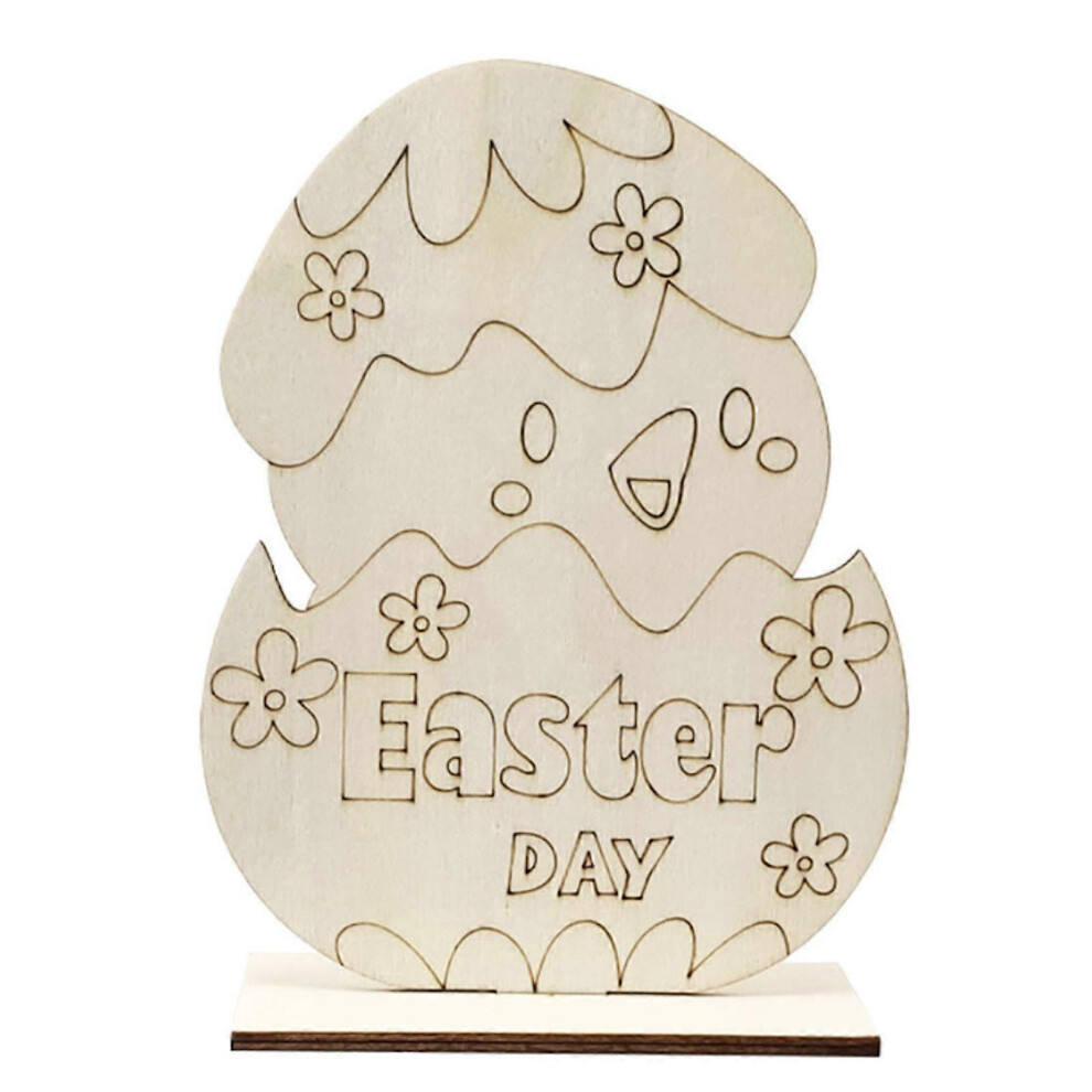(As Show, A) Easter Bunny Egg Chick Unfinished Ornaments Wooden Sign Diy Tabletop Decoration 5213747858826