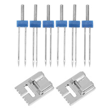 2 sets twin needle for sewing machine with pintuck presser foot