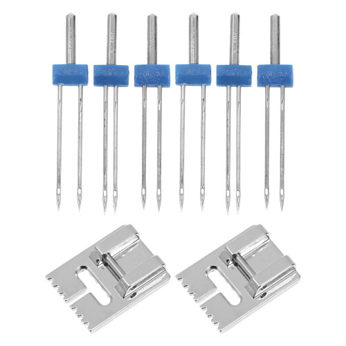 2 sets twin needle for sewing machine with pintuck presser foot