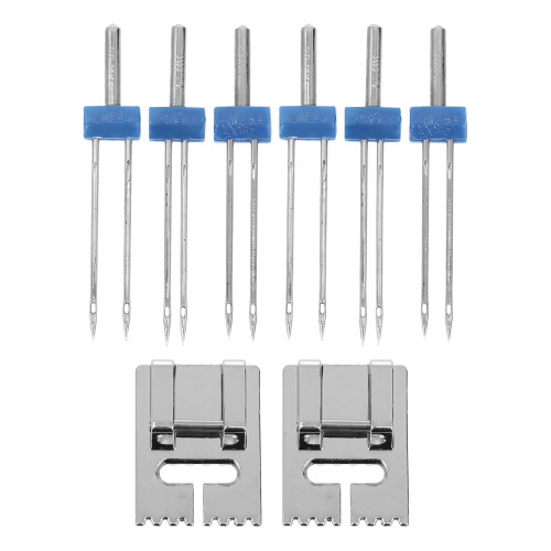 2 sets twin needle for sewing machine with pintuck presser foot 2