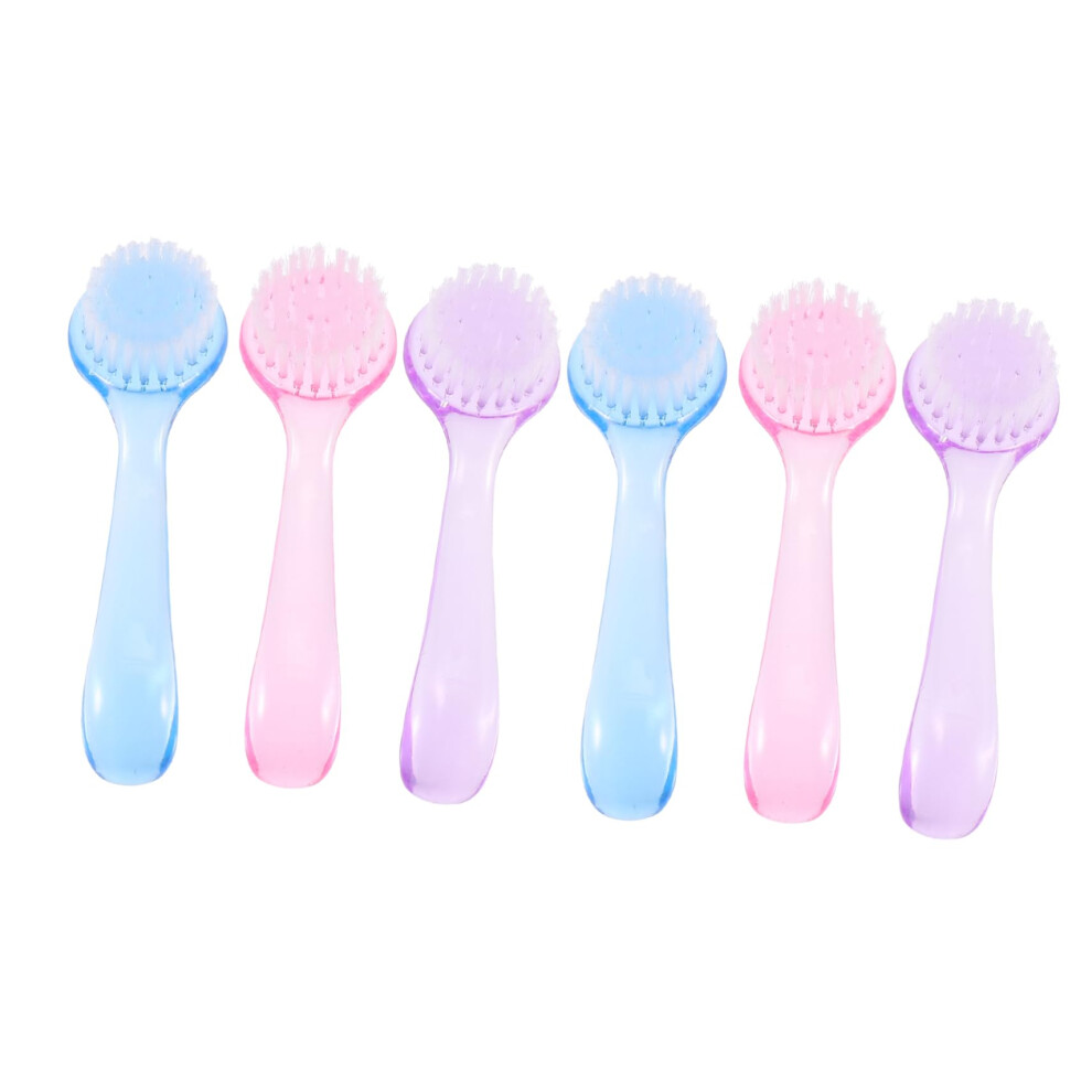 Nail Cleaning Brush with Long Ergonomic Handle for Hands Feet and Facial Exfoliation 6pcs