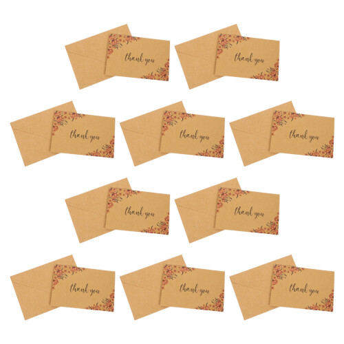 Memo Card Brown Simple Design 20set 6.3x3.5in