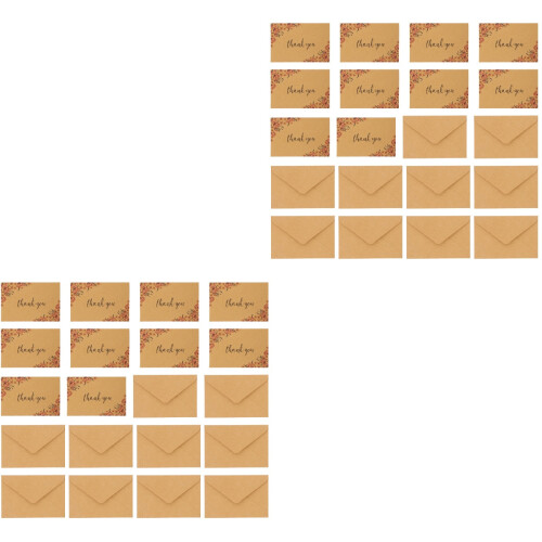 Memo Card Brown Simple Design 20set 6.3x3.5in 2