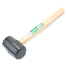 hardwood shaft rubber mallet hammer 300g black shockproof high elastic