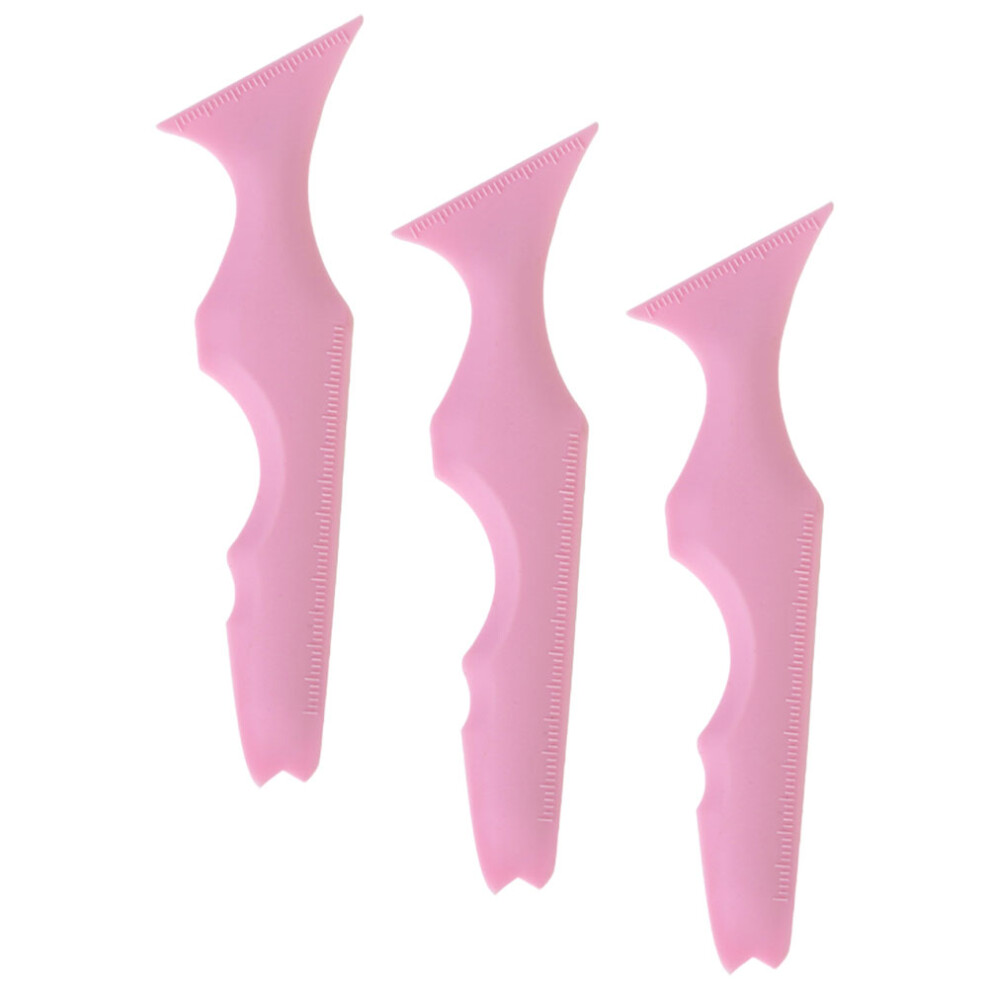 Iplusmile Pink 3Pcs Silicone Makeup Stencils Eyeliner Eyebrow Eyeshadow Aid Tool