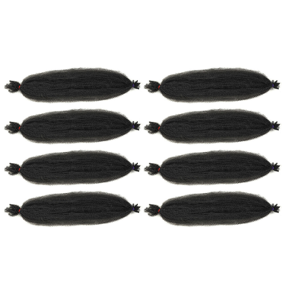 Iplusmile Unisex Black 8Pcs Afro Twisted Synthetic Wig Hairpiece Curly Wavy Braiding