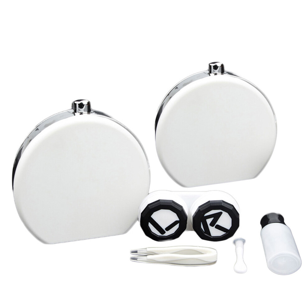 Totority White Lens Case Portable Lens Holder Box With Mirror Tweezers