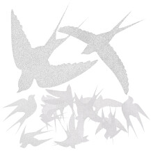 Static Silver PVC Bird Window Stickers Removable Home Decoration
