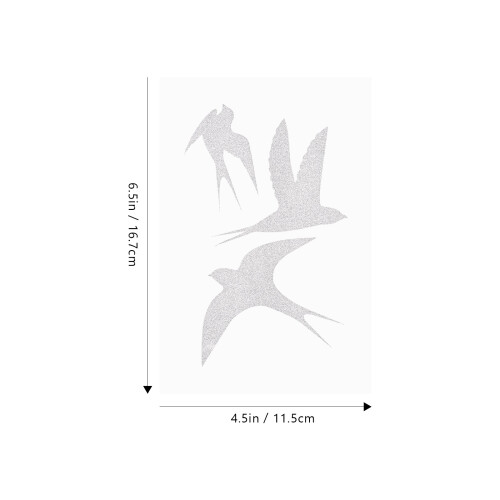 Static Silver PVC Bird Window Stickers Removable Home Decoration 1