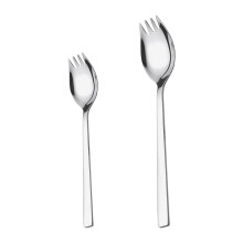 2Pcs 304 Stainless Steel Portable Fruit Forks and Salad Spoons