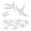 Static Silver PVC Bird Window Stickers Removable Home Decoration 3