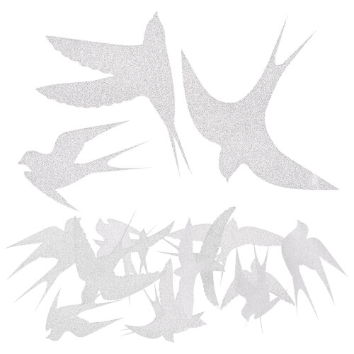 Static Silver PVC Bird Window Stickers Removable Home Decoration 2