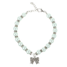 Legering Bowknoop Modieuze Halsband Met Parelversiering Hond