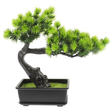 künstliche kiefer-bonsai, realistische topfpflanze zur