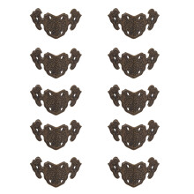 20Pcs Antique Style Box Corner Protectors Brown Wood Case Safety Guard
