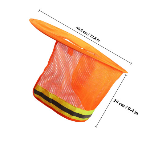 Ombre Cou Casque Construction Orange Avec Bande Réfléchissante 1