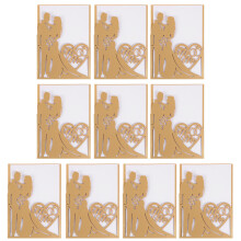 10Pcs Paper Wedding Invitation Cards Golden Hollow Creative Style