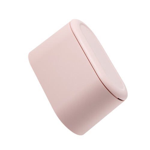1Pc Pink Garbage Can Desktop Trash Bin Press Lid Small Space-Saving 1