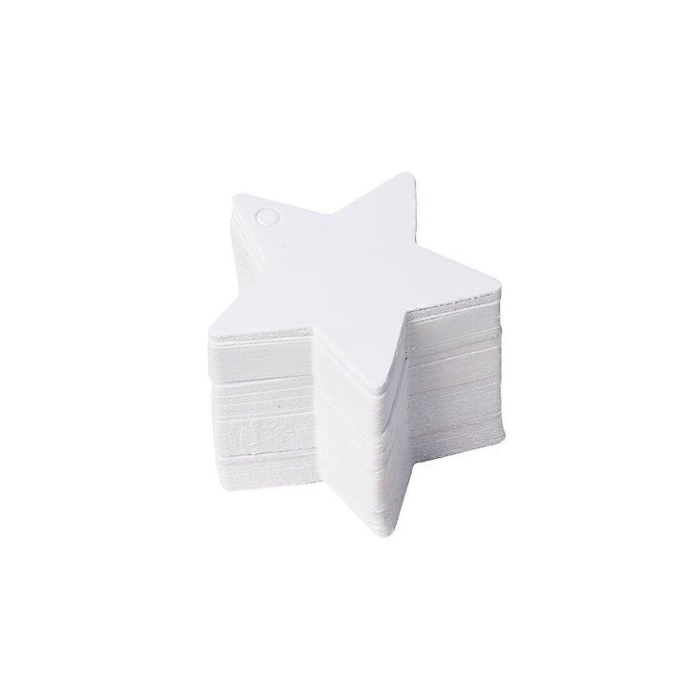 (As Show, One Size) 100Pcs Star Shape Blank Kraft Paper Card Hang Tag Label Christmas Wedding Crafts 3242242623013
