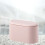 1Pc Pink Garbage Can Desktop Trash Bin Press Lid Small Space-Saving 7
