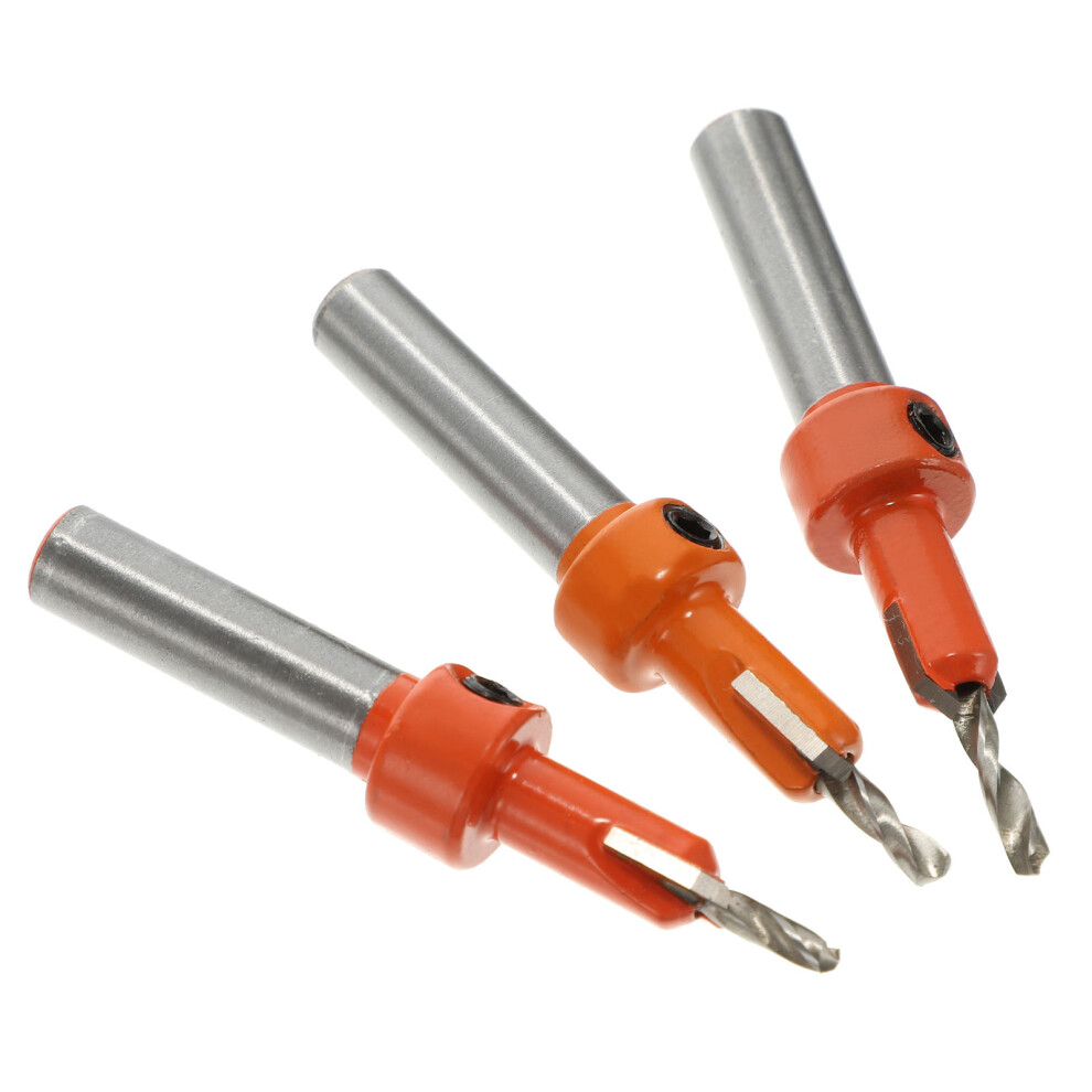 3Pcs Durable Orange Chamfering Twist Drill Bits For Woodworking 3263742742509