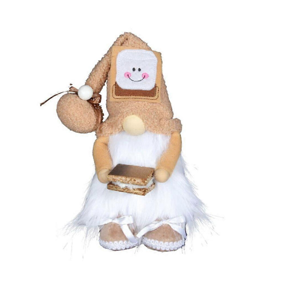 (As Show, Coffee Color) Handmade Plush Christmas Gnomes Ornament Swedish Tomte Scandinavian Decor 5213747876462