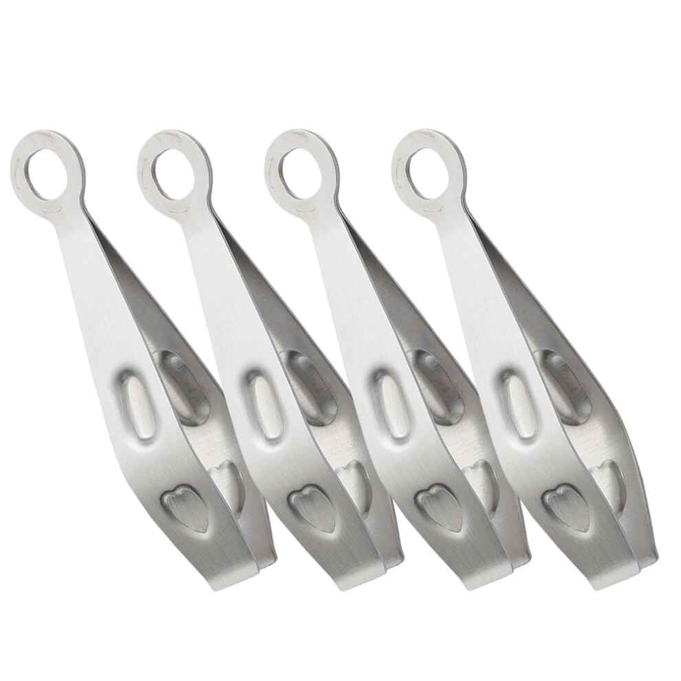 Ohphcall 4Pcs Kitchen Tweezers Chicken Plume Tweezer Cooking Metal Clip