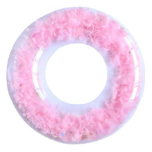 Inflatable Swim Ring for Adults, Thickened PVC LeakProof Pink Pool Float Tube for Men and Women