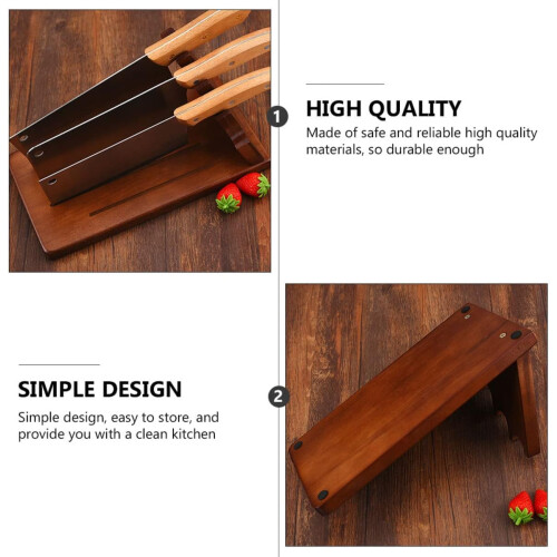 Solid Wood Knife Block with Removable Design for Organized Kitchen Storage and Easy Knife Access 1