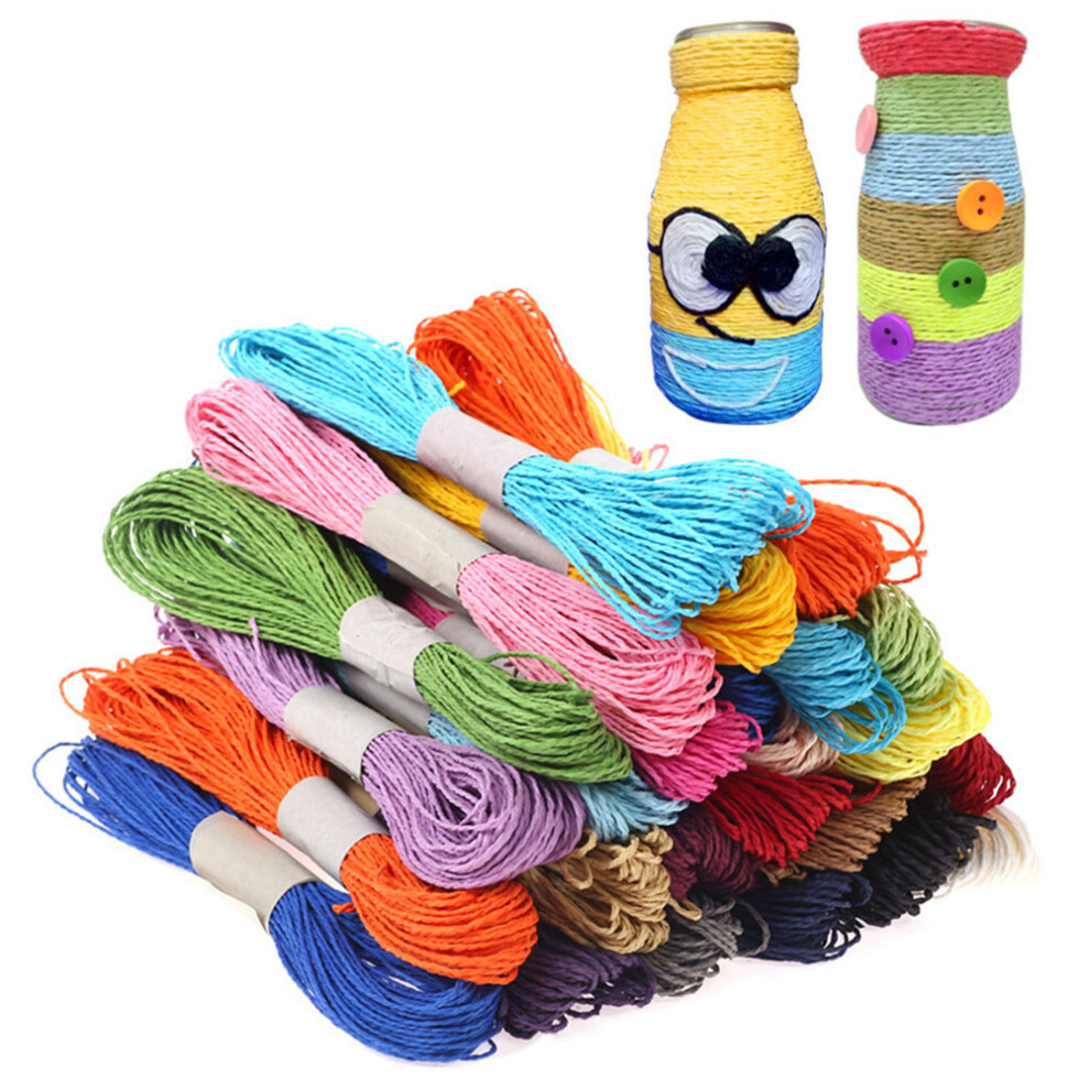 12 Pcs Craft Twine Coloured String Crafting Paper Cord Braided Rope 3072553776074