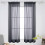 2Pcs Black Transparent Curtains Voile Window Elegant Home 2