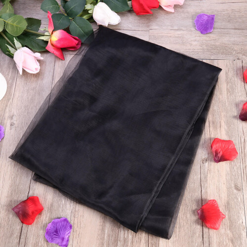 2Pcs Black Transparent Curtains Voile Window Elegant Home 2