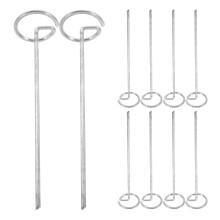 Metal Fence Stakes Landscape Nails Steel Silver 20pcs