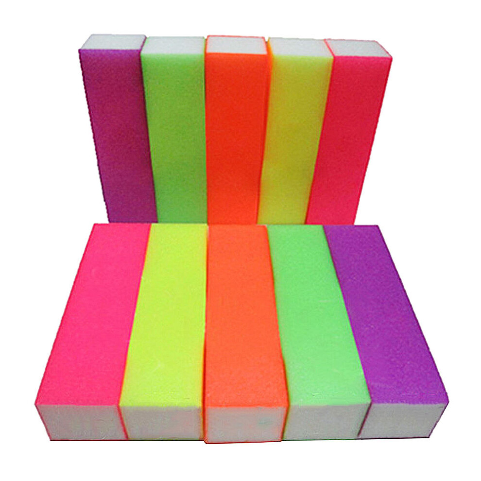 Aboofan 10 Pcs Sanding Blocks Nail Buffer Sponge Polishing For Natural Nails