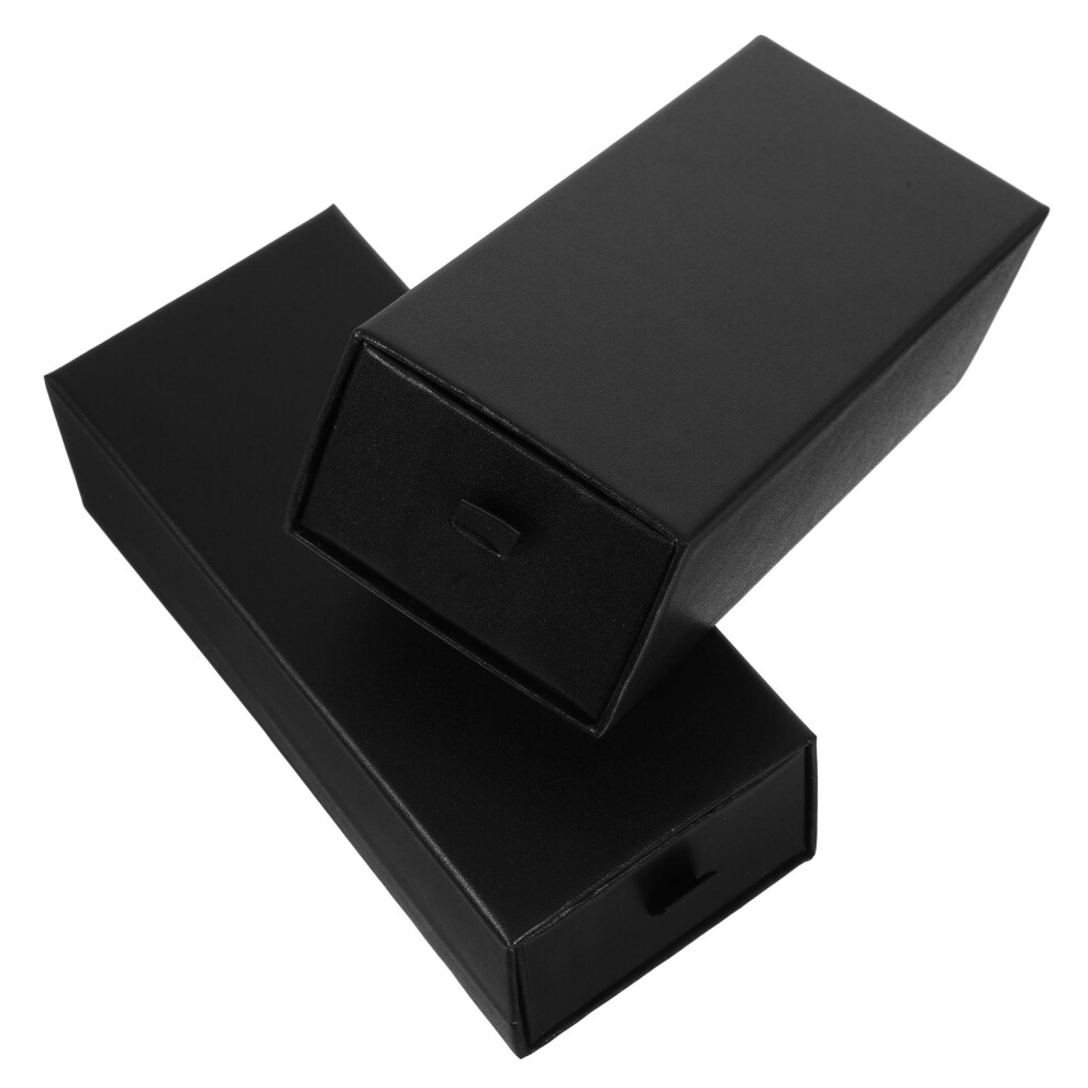 Iplusmile Black 2Pcs Durable Paper Eyeglass Storage Box For Home And Travel Use