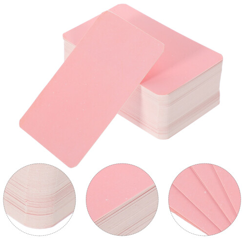 100Pcs Compact Pink DIY Blank Cards Daily Use Thickened Paper Notes 2