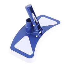 Curved Pool Vacuum Head with Brush, Blue and White Swimming Pool Cleaner for Inground Pools