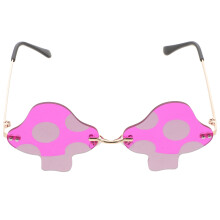 1Pair Funky Purple Rimless Sunglasses for Women Party and Beach Wear