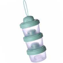 1Pc 3 Layers Milk Powder Box Baby Formula Dispenser Green PP Tpe