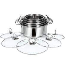5 Sets Stainless Steel Stock Cooking Stewing Large Boiling Pot
