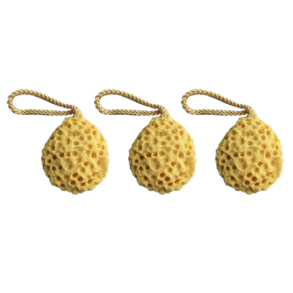 Aboofan 3Pcs Baby Bath Sponge Natural Honeycomb Golden Shower Exfoliator