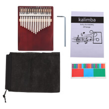 1Set Portable 17-Tone Kalimba Thumb Piano Wooden Finger Piano for Home