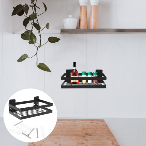 Raindrops Shower Wall Shelf Iron Hollow Wall Mounted 1set 1