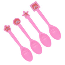 1Pack Reusable Rosy Cartoon Spoons for Kids Cake Party Forks Durable
