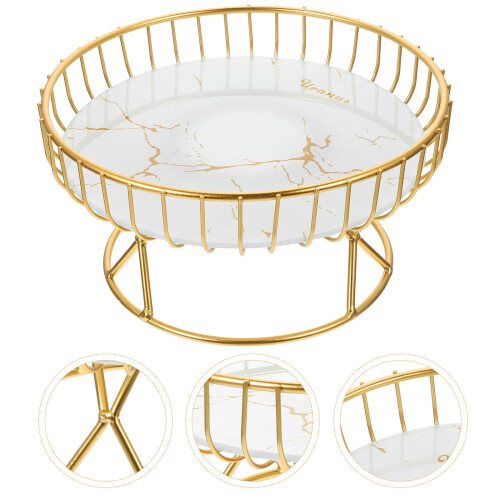 Kitchen Fruit Basket Metal Snack Storage Simple Room Use 1set 2