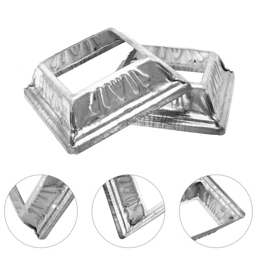 24Pcs Silver Galvanized Iron Deck Post Base Cover for Porch Railing 1